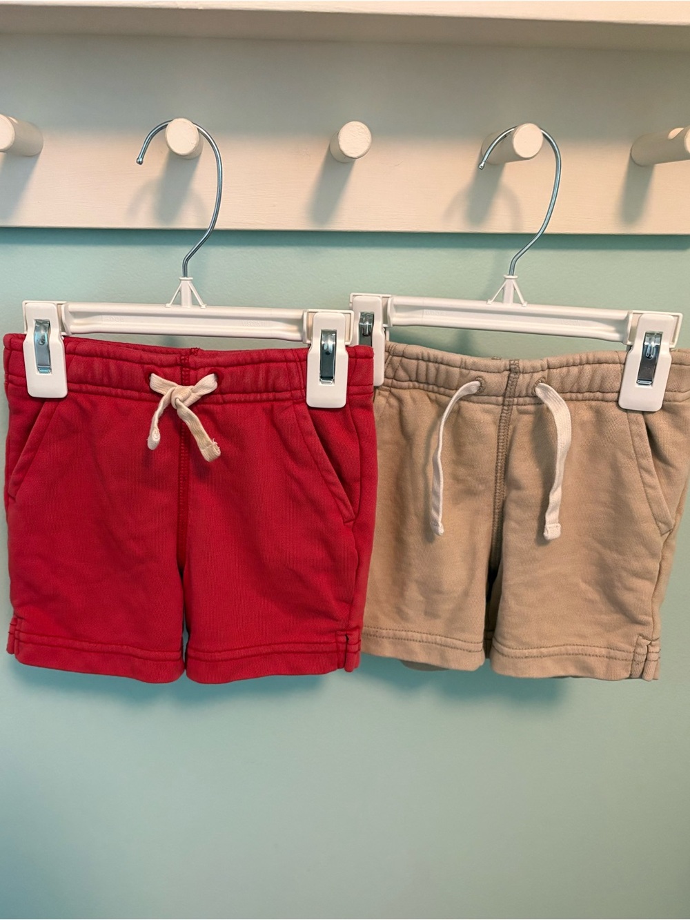 GAP Kids Pull-On Drawstring Shorts in Red and Tan